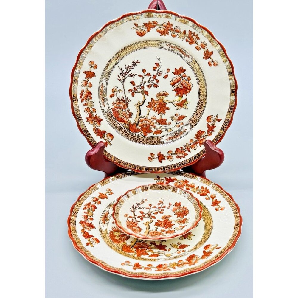 Copeland Spode England India Tree Bread Plate 6.25 inch Butter Pat 3.5" Lot of 3